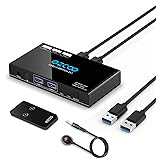 USB 3.0 Switch 2 entrées 4 sorties USB 3.0 de partage IR Romte KVM Hub USB Commutateur pour souris, clavier, scanner, imprima
