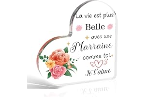 CRAHALEN Cadeau Marraine,Cadeau Marraine Bapteme,Cadeau Marraine Noel,Marraine Cadeaux,Cadeau pour Marraine,Cadeau Marraine Demande,Marraine Cadeau Original,Acrylique,Cadeau Original Moins De 10 Euros