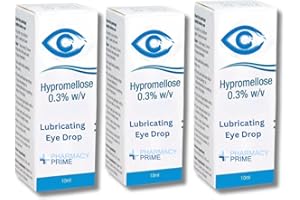 PHARMACY PRIME Hypre Mellose Eye Drops 0.3% - 10ml | 3 Pack for Dry Eyes Relief and moisturising Eye Drops - 10ml X 3