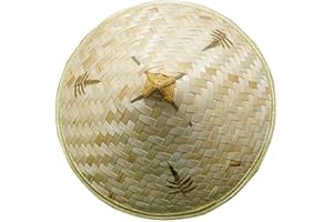 Fituenly Cappello di bambù Cinese Cappello di Coolie Asiatico Orientale Cappello Contadino Vietnamita Cappello di Paglia Intrecciato Giapponese per Viaggiare, Pesca, Giardinaggio