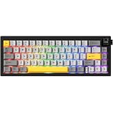 Coverzone Ajazz AK650 Kablosuz Mekanik Klavye 3 Modlu TFT Ekranlı Hot-Swap-65 Tuşlu RGB Siyah/Dream Switch
