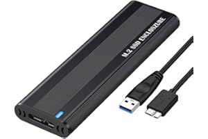UKETO M.2 NVMe SSD Enclosure, 10Gbps USB 3.1 Gen 2, Aluminium, Black, Tool-Less Installation, Dual Protocol (NG-FF+NVME), 2TB Capacity, Windows/MAC OS/Linux/Android Compatible
