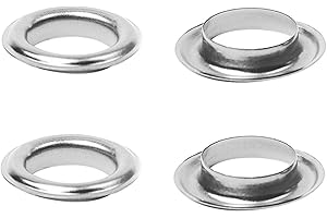 Trimming Shop 30mm Occhielli Anelli con Rondelle - Perfetto per Pelle, Tende, Drapes e PVC Banner - Argento, 10 PCS