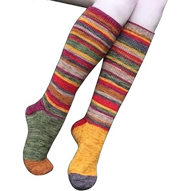 Chaussettes Montantes Rayées Multicolores Pour L'équitation