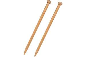 Coopay Chunky Knitting Needle 15mm, Huge Bamboo Knitting Needle for Blanket Scarf and Larger Knitting Project, Jumbo Wooden Knitting Pins for Arthritic Fingers, Lightweight Solid Wood, 35cm Long