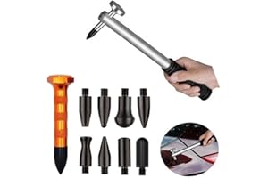 GS Lot de 10 outils de débosselage sans peinture pour carrosserie de voiture en aluminium avec tête de débosselage