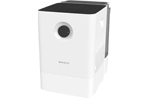 BONECO Luftbefeuchter W300 I abnehmbarer 12L Wassertank I für Räume bis 50 m² I sehr leise mit 27dB I 2 Leistungsstufen I AUTO-Abschaltung I Luftwäscher (weiß)