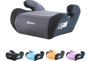 Bemesu Kindersitzerhöhung, Sitzerhöhung Auto Kinder 125-150cm, Kinderautositze Nach Neuer i-Size Norm R129, Kindersitz ohne ISOFIX, Autositz für Kinder 6-10 Jahre (Grau)