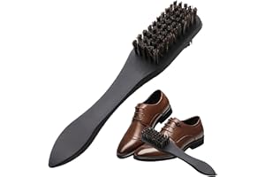 Wukesify Brosses en Cheval,Brosse à cirer Les Chaussures 2 en 1 avec Cheval Doux - Brosses en Cheval pour Chaussures, Sacs à Main, Bagages, Bottes, Gants, Manteau, Tapisserie