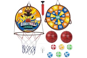 BZQCPLX Basketball Hoop for Kids Toddlers, Darts Board Set, Portable Basketball Hoop for Kids, Birthday Gift for 3-12 Year Old Boys Girls, Indoor Game Play Toys