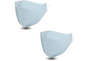 FLOWZOOM Mascarillas reutilizables de tela (2 pack) | Mascarillas negras y mascarillas de color | Mascarilla adjustable con bolsillo para filtros | Mascarillas mujer/niños (talla M) y hombre (talla L)