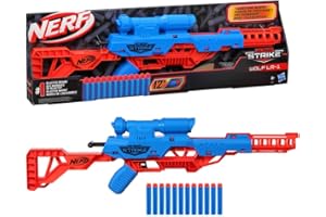 Nerf Alpha Strike Wolf LR-1 Blaster with Targeting Scope, 12 Nerf Darts, Toys for Kids Teens and Adults, Fun Gift Toy for Boy