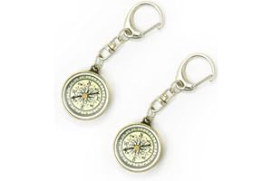 BNOYONERAS Kompass Schlüsselanhänger, Mini Kompass, Tragbarer Taschenkompass, Nautischer Kompass, Navigation Kompass, Kompass Outdoor, Kompass Kinder für Camping, Wandern, Reisen, 2 Stück