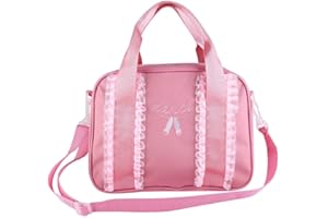 Alvinlite Girls Ballet Dance Kids Handbag Single Shoulder Sports Zipper Tote for Gymnastics Swimming School Outdoor Travel Yoga (Pink)