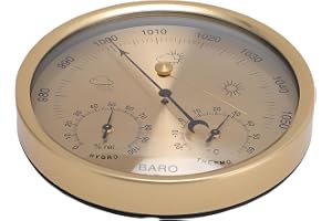 Naroote Termometer Barometer Hygrometer, 3 i 1 Väderprognosstation, Mätanordning Av Aluminiumlegering med Avläsningar, Ideali