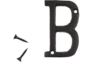 BKBP Schmiedeeisen Dekorationen, Staben Deko, Großbuchstaben, Alphabet Und Nummer Buchstaben, Symbol aus Metall, Kreative DIY Hausnummer Metall Buchstaben, Wand und Tür Dekorationen (B, As Show)
