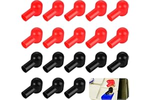 DASYUSUO 20Pcs Tapas de Terminal de Batería de Coche Protector de Terminal de Batería de Plástico Cubiertas de Terminales de Batería (Rojo y Negro)