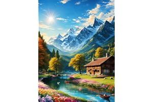 askkqtx Malen Nach Zahlen für Erwachsene,Natur Landschaft DIY Paint by Numbers Adult Handgemalt Ölgemälde Kit für Anfänger und Erwachsene Ohne Rahmen Als Geschenk Home Wand Dekor 30X40 CM