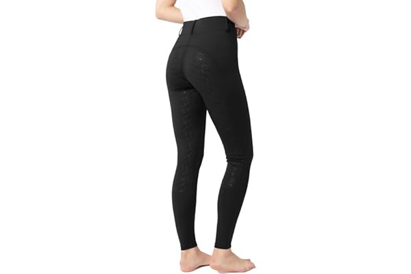 HORZE Dea Legging d'équitation Femme, Pantalon d'équitation avec Poche pour téléphone Portable, Passants de Ceinture, Fond intégral