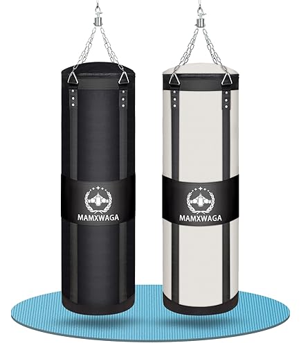 Sac De Frappe Boxe SHARK - 100/150/180 Cm - Cuir Synthétique - Fourni Avec Mousqueton Rotatif Et Chaînes - Pour Kickboxing, Muay Thai
