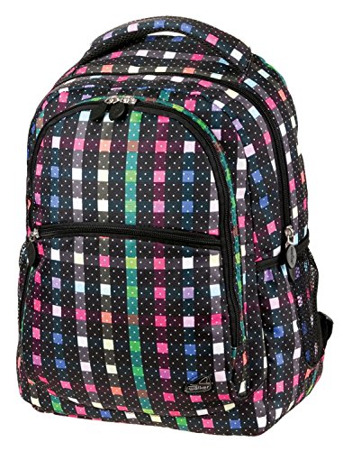 Preisvergleich Produktbild Schneiders Vienna Classic mit 3 Reißverschlussfächern Schulrucksack, 29 Liter, Bunt Kariert / Gepunktet