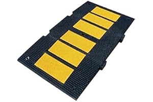 PARKING FACIL - Banda Reductora de Velocidad Vial de Caucho - Badenes para Garajes, Aparcamientos, Carreteras, Almacenes, etc. - Tamaño: 5x90x50 cm - Incluye tornillería - 1 Unidad