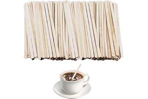 DUINIU 300 Pieces Wooden Coffee Stirrers，Stirrers for Hot Drinks，Cocktail Stirrers & Swizzle Sticks，Milk Stirrers Sticks，Multifunctional Stirring Stick, Stirring Tools for Home and Office