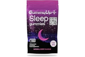 GUMMYUP+ Sugar Free Sleep Gummies x 5 Servings | High Strength100mg Natural Melatonin Sources from Griffonia Extract | Vegan | Gluten-Free | Chewable Natural Melatonin | Berry Flavour