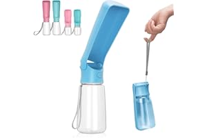 Canareen Portable Dog Water Bottle, Leak Proof Travel Water Bottle for Dogs & Cats, Foldable Dog Drinking Bottles for Walking, Hiking, Outdoor Activities (550ml, Blue)