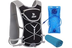 Geila Sac à dos d'hydratation avec poche 2 L, gilet d'hydratation respirant et léger, sac à dos pour le sport, le marathonien, la course à pied, l'escalade, la randonnée, le camping