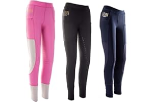 LAZURA - Kinder Reitleggings Silikon Vollbesatz MESH