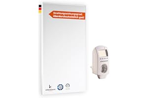 Könighaus Infrarotheizung - 1000 Watt - Eco Modell - Energiesparende Infrarot Wandheizung - TÜV SÜD - Elektroheizung mit Überhitzungsschutz - inkl. Thermostat