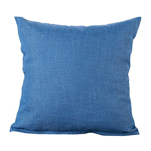 Pingenaneer Hautfreundlich Kissenhüllen Dekorativ Sofa Kissenbezug mit einem Feinen Reißverschluß für Erwachsene als auch für Kinder Blau 45 x 45 cm