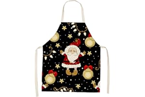 crazy bean Navidad Delantal de Cocina Ajustable Adultos Niños Delantal Navideño Traje para Navidad Fiesta Delantal de la Decoración Navideñas