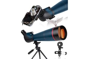 BOSSDUN Actualisé 25-75x100mm Longue Vue Puissante avec Adaptateur Téléphonique de Trépied et Sac de Transport - HD BAK4 Prisme FMC Lens pour Chasse, Le tir à la Cible et l'observation des Oiseaux