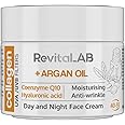 RevitaLAB Day and Night Collagen Anti-Ageing Moisturiser, Enriched with Hyaluronic Acid, Q10, Argan Oil and a UVA/UVB Filter, for Ages 40 – 55, 50 ml