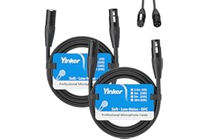Yinker 2 pezzi cavo XLR Male-Female 1,5m cavo microfono XLR 3 poli maschio-femmina 2 pezzi per apparecchiature audio e sonore 1,5m