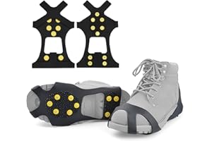 GELPRETTY 10 Schuhspikes Anti Rutsch Schuhspikes, Schuhkrallen Stretch Schuhe Spikes Für Schnee-und Eiswanderungen, Winter Outdoor Sports Klettern