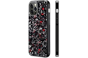 CAUTORSY Forged Carbon Fiber Phone Case, Carbon Fiber Phone Case, Carbon Fiber for iPhone Case, Support Wireless Charging (for iPhone 15 Pro Max,Red)