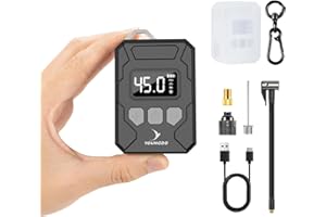 150PSI mini Bomba Bicicleta, YOUNGDO inflador electrico con Manómetro Digital, Función Auto Stop Tipo-C Bomba de Aire Eléctrica para Bicicleta con Válvula Presta y Schrader para Bicicleta, Moto, Balón