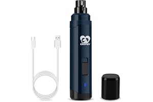 Casfuy Lima de Uñas Eléctrica para perros Actualizado - Cortador de uñas Eléctrico Recargable de 2 Velocidades para Mascotas, Cuidado y Alisado de Patas para Perros y Gatos de Todos los Tamaños (Azul)