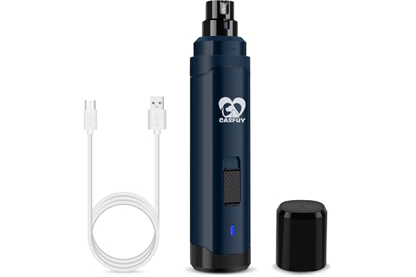Casfuy Lime à Ongle Chien - Coupe-Ongles électrique Rechargeable à 2 Vitesses pour Animaux de Compagnie toilettage et lissage des Pattes indolores pour Petits Chiens de Taille Moyenne Chats