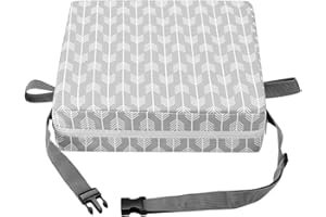BSTKEY Baby Kleinkind Kind Säugling zerlegbar verstellbar waschbar Sitzerhöhung Sitzerhöhung mit Riemen Esszimmerstuhl Stuhlpolster Stuhl Erhöhung Kissen Reise Aufbewahrung (grauer Pfeil)