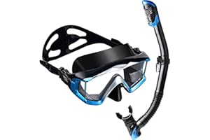 EXP VISION Snorkel Set Pano 3/4 Adult Snorkeling Gear, Professional Anti-Fog Snorkel Mask Dry Top Snorkel, Tempered Glass Scuba Diving Mask for Freediving, Snorkeling and Swimming