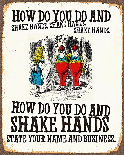Alice In Wonderland Tweedle Dee Dum Metal Wall Sign 6x8inches Plaque Vintage Retro Poster Art Picture Print Buy Online In Aruba At Aruba Desertcart Com Productid 54398299