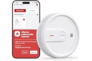 X-Sense Rilevatore di fumo con funzione Wi-Fi e App, allarme antincendio intelligente per casa, sensore durata 10 anni con batteria sostituibile, modalità notturna, XS0E-iR, 1 Pezzo