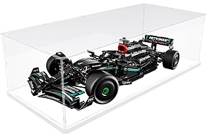 Nynelly Acrylic Display Case for Lego Mercedes F1 for Lego McLaren F1 for Lego Ferrari F1 for Lego F1 for Lego Car Display Case for Model Car Assemble Dustproof Thickened Clear Display Box(White)