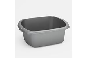WINSOME Washing Up Bowl for Sink | Grey Large Rectangular Plastic Sink Bowls (9 Liter Capacity) | Wash Up Basin Bowl for Kitchen Sinks