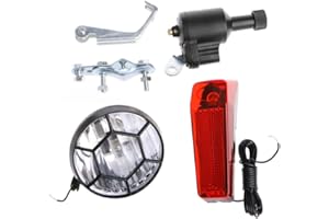 REFURBISHHOUSE Luz de Cola Cabeza generador del Dinamo de la friccion de la Bicicleta Bici motorizada con los Accesorios