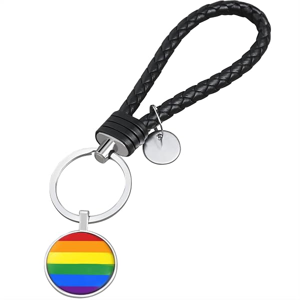 LUTER Portachiavi Arcobaleno A Mattoncini – 2 Pezzi In Acciaio Inox Colorato – Portachiavi Gay E Lesbiche Per Coppie E Amici